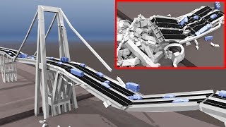 Morandi Bridge Destruction Simulation GenoaGenova Italy 2018  Demolition in 2019 [upl. by Rufford]