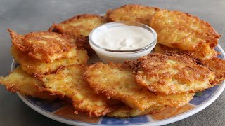 Einfaches KARTOFFELPUFFER Rezept  Knusprige REIBEPLÄTZCHEN  LeckerTV [upl. by Eekcaj320]