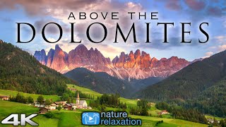 ABOVE THE DOLOMITES 4K Italy 1 Hour Ambient Drone Film in 4K UHD  Calming Music for Stress Relief [upl. by Artied911]