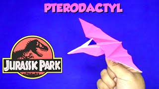 How to make origami dinosaur pterodactyl tutorial  Jurassic Park [upl. by Ogilvy]