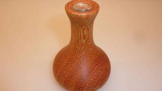 Wood Turning Project Bud Vase from reclaimed wood [upl. by Kinimod553]