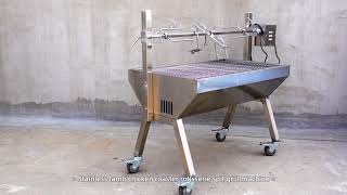 Stainless lamb chicken roaster rotisserie spit grill machine [upl. by Kampmann]