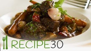 BOEUF beef BOURGUIGNON  By RECIPE30com [upl. by Nerradal62]