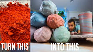 How to MAKE COLORED CLAY The ENTIRE PROCESS [upl. by Annawit]