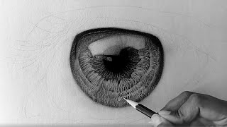 HOW TO DRAW HYPER REALISTIC EYE PART 1  SPEED DRAWING [upl. by Enialehs281]