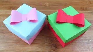 How To Make Paper Beautiful Gift Box  Origami Gift Box  Easy Origami Tutorial  DIY Crafts [upl. by Philippine]