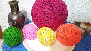 Como hacer esferas de hilo o estambre DIY How to make spheres thread [upl. by Hemingway299]