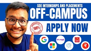 Off Campus SDE Opportunities amp Careers  All Batches [upl. by Pudens]