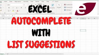 Excel Autocomplete And Suggestions From List [upl. by Winterbottom]