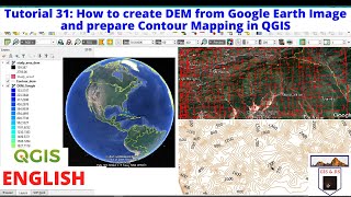 How to create DEM from Google Earth Image and prepare Contour Mapping in QGIS [upl. by Naz]