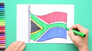 How to draw the National Flag of South Africa [upl. by Lachman537]