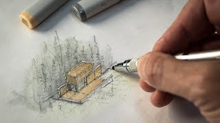 Sketch like an Architect Techniques  Tips from a Real Project [upl. by Ardnad989]