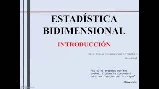 Estadística bidimensional Introducción Vídeo 1 de 3 [upl. by Toscano560]