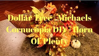 Dollar Tree  Michaels Cornucopia DIY  Horn Of Plenty [upl. by Kenti]