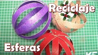 Como hacer esferasbolas Navideñas reciclaje [upl. by Paske]