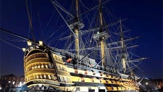 HMS Victory firing rolling broadside [upl. by Icnarf]