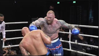 THE MOUNTAIN THOR BJORNSSON v SIMON VALLILY  WORLDS STRONGEST MAN TAKES ON PROBOXER FULL FIGHT [upl. by Eimyaj]