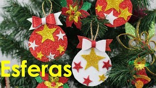 Como hacer esferas navideñas de foami  Manualidades de Lina [upl. by Eintroc67]