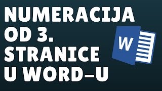 Kako da numerišete od treće stranice u Wordu [upl. by Llert]