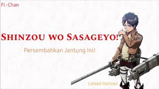 Shinzou wo Sasageyo  Linked Horizon  Shingeki no Kyojin S2 OP Full Song  Lirik Terjemahan Ind [upl. by Oika818]