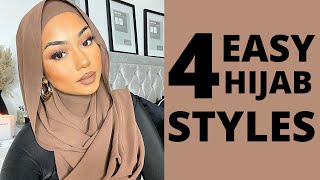 4 EASY HIJAB STYLES  TUTORIAL 2021 [upl. by Rol949]