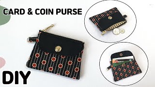 DIY cute card amp coin purse  mini wallet  sewing gift idea  sewing tutorial Tendersmile Handmade [upl. by Reilamag]