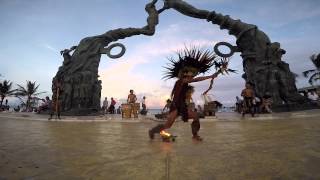 Playa del Carmen Mayan Warrior dance off [upl. by Enitsed48]