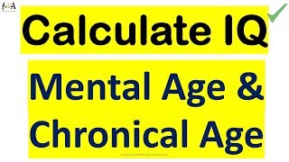 Calculate IQ  Very Easily  Psychology Mental Age Chronological Age Child Development amp Pedagogy [upl. by Clotilda]