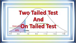 lecture15  Two tailed and one tailed test [upl. by Ticon910]