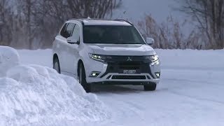 Mitsubishi Outlander PHEV 2019 Test drive on snow amp Walkaround Review [upl. by Phox]