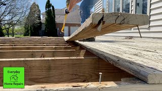 Rebuilding a Deck Part 1  Removal of Wood Down to Framing Structure [upl. by Elmo]