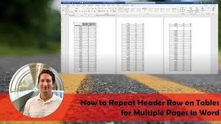 How to Repeat Header Row on Tables for Multiple Pages in Word [upl. by Esinehs851]