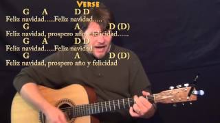 Feliz Navidad Christmas Strum Guitar Cover Lesson with Chords and Lyrics  G A D Bm [upl. by Roderich]