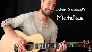 EASY GUITAR LESSON  ENTER SANDMAN by Metallica [upl. by Betteanne]