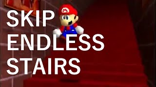 Super Mario 64  Skip Endless Stairs Glitch Backwards Long Jump [upl. by Raymonds]