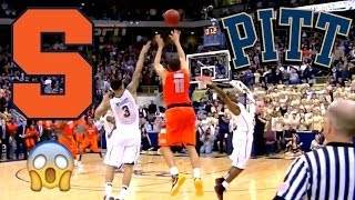 Syracuse Buzzer Beater vs Pittsburgh HD 🏀 Real Time amp Slow Motion Replay of the Tyler Ennis Shot [upl. by Lexa]