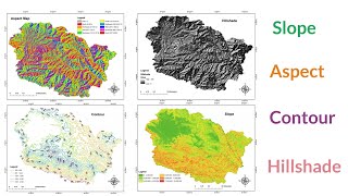 Slope Aspect Contour  Hillshade Map in ArcGIS [upl. by Yert]