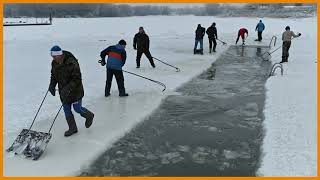 SLIDESHOW Ice hole swimming in Omsk Russia [upl. by Sajet]