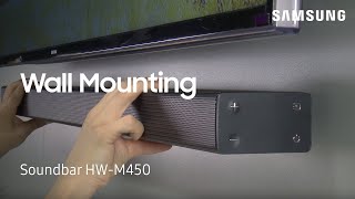 How To Wall Mount Your HWM450 Flat Soundbar  Samsung US [upl. by Acissehc]