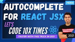 🚀 Write Code 10X Times Faster with React JSX Autocomplete Feature in VS Code Editor in 2021 [upl. by Ahsekyw]