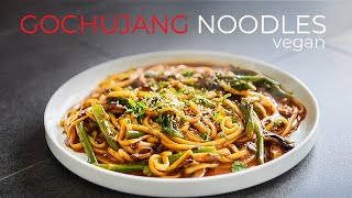 Vegan Gouchujang Noodles Recipe  How to make Korean Chili Paste Noodles [upl. by Gettings678]