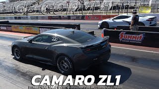 Camaro ZL1 vs C8 Corvette Drag race  Bradenton Motorsport Park [upl. by Linskey]