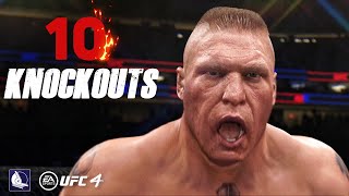 UFC 4 Top 10 BROCK LESNAR knockout finishes [upl. by Kristoforo632]