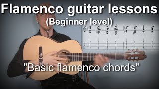 Flamenco guitar lessons  Beginner level  Basic Flamenco chords [upl. by Ivel]