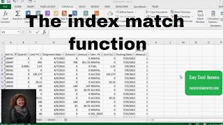 How to use the index match function in Excel [upl. by Combe]