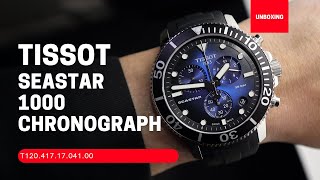 UNBOXING TISSOT SEASTAR 1000 CHRONOGRAPH T1204171704100 [upl. by Kcirad]