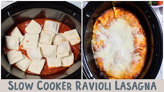 Slow Cooker Ravioli Lasagna EASIEST LASAGNA EVER 🍝 [upl. by Zined]