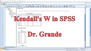 Kendalls Coefficient of Concordance Kendalls W in SPSS [upl. by Alma]