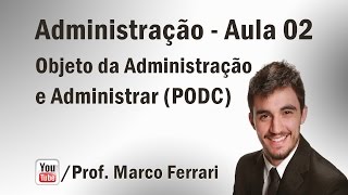 Administração  Aula 02 Objeto da Administração e Administrar [upl. by Mariya]