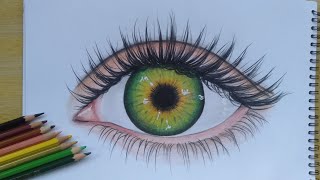 Learn how to draw eye with colored pencils Easy step by step [upl. by Alys]